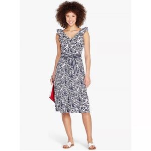 Vineyard Vines Navy and White Patterned Dress